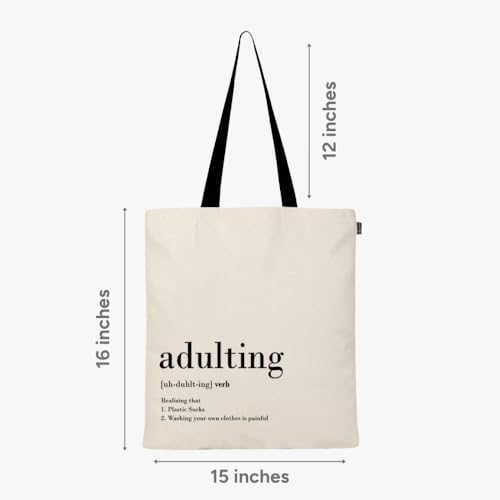 Eco Right Tote Bag for Women, Reusable Grocery Bag, Canvas Tote Bag for Shopping, Cotton Bag for Daily Use, Gifts for Women