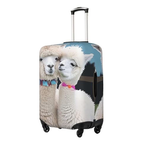 Cute Alpacas Print Travel Luggage Cover - Personalization Elastic Suitcase Protector,M(Fit 22-24 Inch Luggage)2