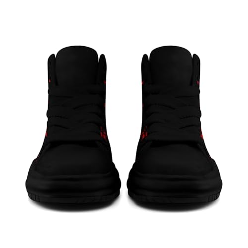 Skull High-Top Canvas Sneakers for Men Women Casual Comfortable Skateboarding Shoes, Gothic Design,Non-Slip Tennis Sneaker3