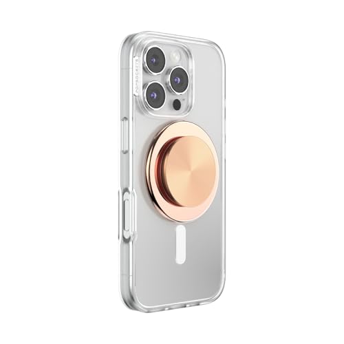 Image of PopSockets Phone Grip for MagSafe, Magnetic Holder, Phone Stand, Metal - Radial Rose Gold