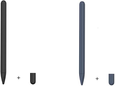 2 Pack DAYJOY Silicone Sleeve Case for Huawei M-Pencil Holder Protective Skin Cover case Non-Slip Smooth Grip Accessories Compatible with Huawei M-Pencil Black+Blue