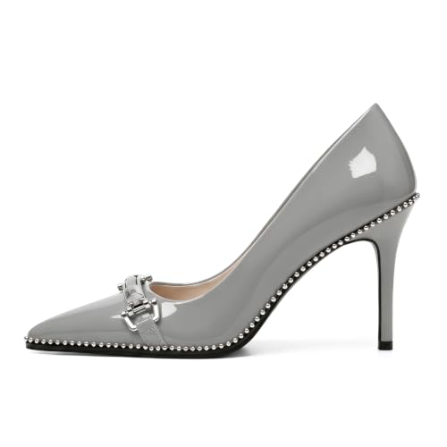 Image of Women's High Heel Pumps Stiletto Heel Pumps for Women Pointed Toe Heels Elegant Classic 3.5 Inch Beaded Pumps
