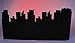 Corrugated Border City Skyline Black Roll
