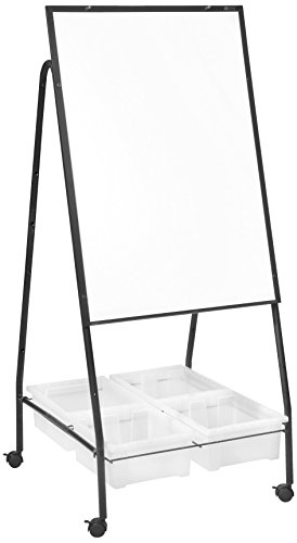 Best-Rite Storage Wheasel Mobile Easel & Storage Center, Porcelain Dry Erase Surface (763)