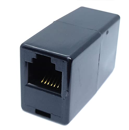 DRUT RJ12 to RJ12 COUPLER ADAPTER (6P6C) In-Line Straight Wired RJ12/RJ11 ADSL Connector Socket Black