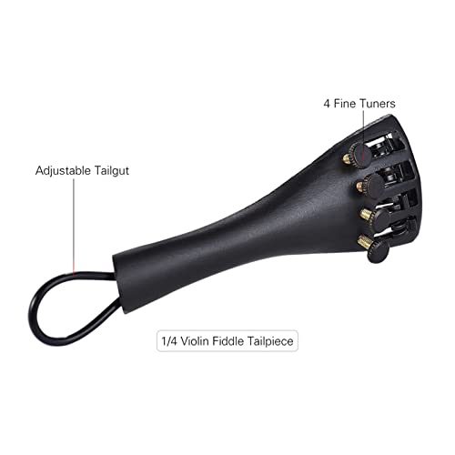 1/4 Viool Fiddle Tracepiece Aluminiumlegering met 4 Aanpasbare Fine Tailgut Tuners - Image 3