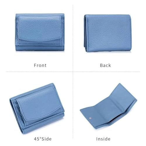 New Genuine Leather Blocking Card Holder Organizer Pocket Organizer Wallet, Pocket Mini Wallet with Coin Pouch (Elephant Gray)4