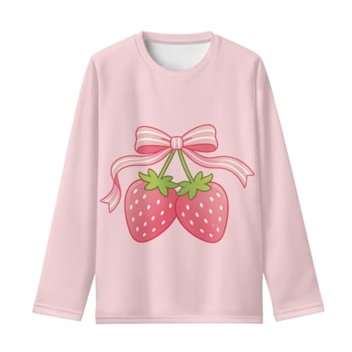 Image of Girls Long Sleeve T Shirt Cute Cartoon Crewneck Shirt for Kids 3-16Y Fall Winter Clothes