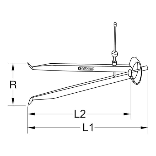 KS Tools 300.0424 Präzisions-Feder-Lochzirkel-Innentaster, 300mm