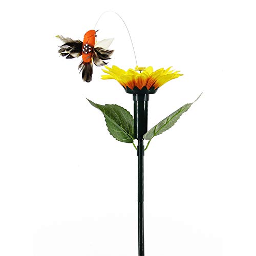 Image of 3 Pcs Solar /Battery Powered Flying Fluttering Butterflies Hummingbird Butterfly Sunflower for Garden Yard Plants Flowers Patio Landscape Decor