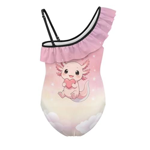 Image of Girls Swimsuit One Piece Ruffle Swimsuit Non-Slip Straps UPF 50+ for Girls Size 3-14 Years