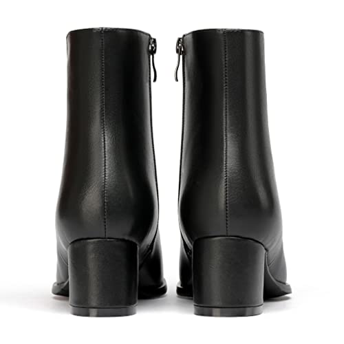 WAYDERNS Women's Zip Block Round Toe Matte Chunky Low Heel Ankle High Short Boots 2 Inch4