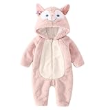 [ジョカ] ベビー服 リーナベル 新生児服 着ぐるみ キッズコスチューム 子供 女の子 パジャマ 長袖 前開き しっぽ/フード付き 防寒着 スウェット 厚手 可愛い ファション 歩行服 キツネ着ぐるみ (110cm,ピンク) [並行輸入品]