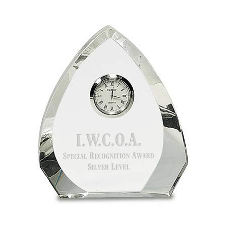 Executive Gift Shoppe | Personalized Arch Premier Crystal Quartz Desk Clock with Custom Engraving