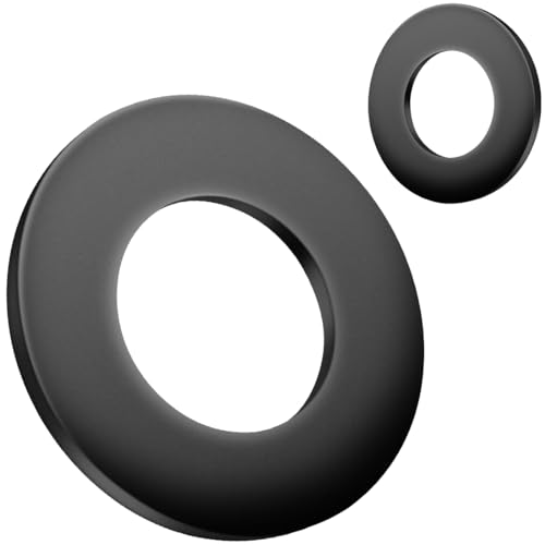 BOUMVID Arandelas Planas M24 x 44 mm, 2 Piezas Arandelas Metálicas Tóricas Arandela Plana Grande Negro, Arandelas Negras Metalicas Espaciadoras de Acero al Carbono para Tornillos Sujetadores