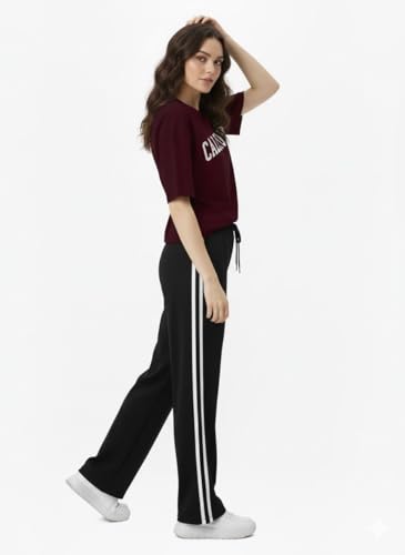 Image of EHA Women Co-ord Set for Girls | Stylish Two Piece Dress with Oversize Tshirt & High Waist Jogger|Trendy Cotton Blend Track Suit Set for Women | Casual /Travel & Lounge Wear Outfits