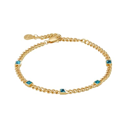 Image of Alex and Ani September Birthstone Sapphire Curb Chain Bracelet