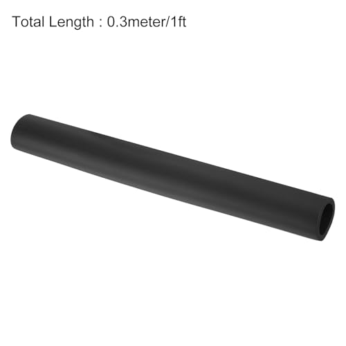 Image of uxcell Foam Tubing for Handle Grip Support,26.5mm(1 1 /16 inch) ID 36.5mm(1.44 inch) OD 0.3 Meter /1ft Length Black