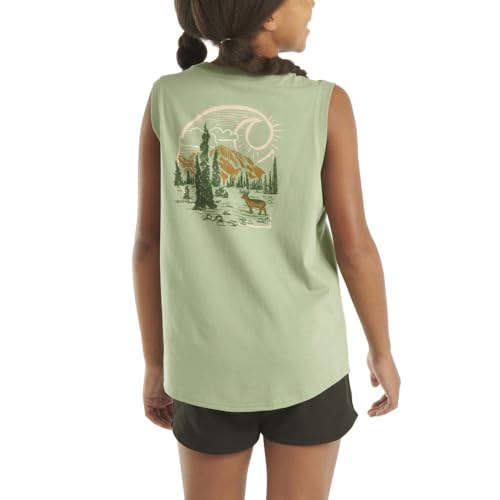 Carhartt Kid's CA7032 Outdoor Sleeveless T-Shirt - Girls - 6 Child - Loden Frost