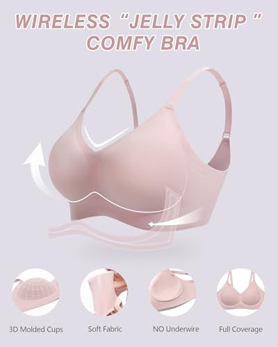 Image of HORISUN Womens Bras Comfortable Wireless Push Up Bra Seamless Full Coverage No Underwire Bralettes for Women with Support