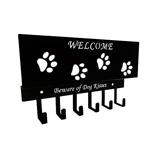 Dog Leash Holder for Wall, Storage and Mail Organizer, Key Holder Wall Mount With 6 Hooks - Leash, Stuff, Key, Letter, Sunglasses Organizer for Entryway, Farmhouse - Image 3