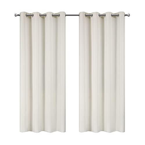 Dream Art Outdoor Waterproof Patio Curtains Drapes Canopy Gazebo Privacy Shades/Blinds,Stripe, for Patio Porch Door Pergola,Cabana,Gazebo, Dock, Pearl White (54"x 84")
