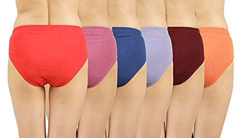Image of HRBS Women's & Girls Cotton with Lykra Fabric Bikini Underwear, Soft Stretch Comfort Briefs Panties (Pack of 3) Random Color