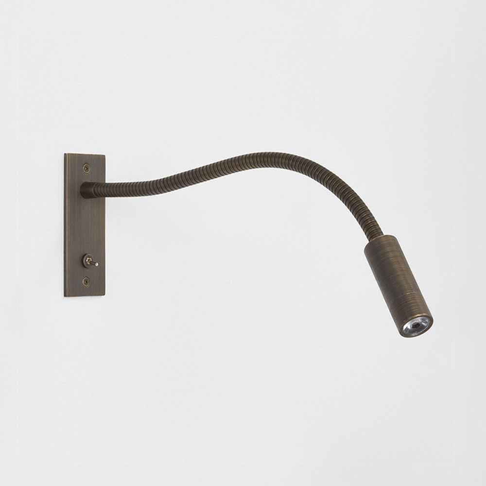 HYJAUSXB Recessed Reading Wall Lamp 3W LED Hotel Headboard Light Fixture, Flexible Gooseneck Sconce with Switch, Modern Minimalist Lights for Console, Studio, Bedroom Bedside (Black) (Bronze)