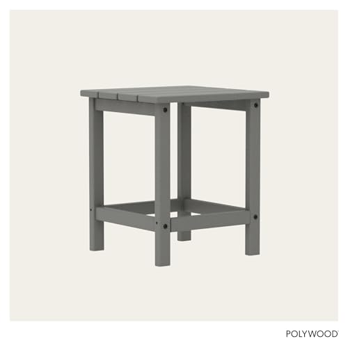 Image of POLYWOOD ECT18GY Long Island Side Table, 18-Inch, Slate Grey