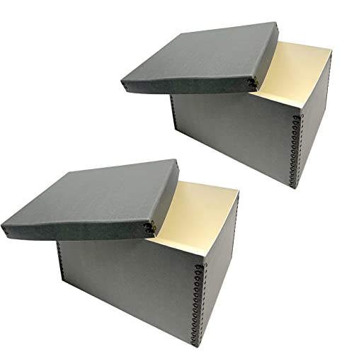 Lineco Record Storage Box 12x15x10 inch, Acid-Free Gray Boxboard, 2 Pack by Lineco - Used condition - US$64.74