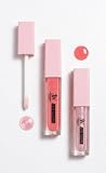 JimWorks Labial Gloss Luz Led y Espejo Glitter Vitamina E Aceite Jojoba Para Oscuridad Coche Disco (Coral Pearl)
