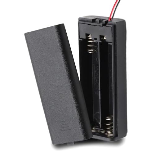 TECHZOCO Portapilas con Interruptor ON/Off, Soporte de Batería AAA, Caja de Batería, Porta Pilas, Incluye Cable de 200mm, Voltaje Total: 3V (1.5V por Pila), Apto para 2 Pilas LR3 AAA (FR3, HR3, LR3)