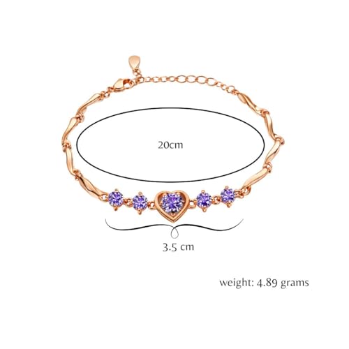 Image of Nilu's Collection Rose Gold And Silver Plated Heart Shape Jewellery Set For Women