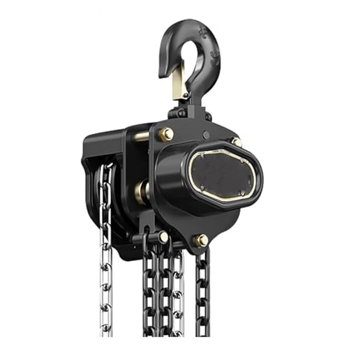 Paranco a Catena Manuale Industriale 1T/2T, Altezza di Sollevamento 3M/6M/9M, con Catena Zincata di Aggiornamento, per Macchinari Automobilistici, Catena Manuale(2T/10ft)
