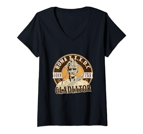 SPQR Gladiador Romano Luchador Gladiadores Antigua Roma Camiseta Cuello V