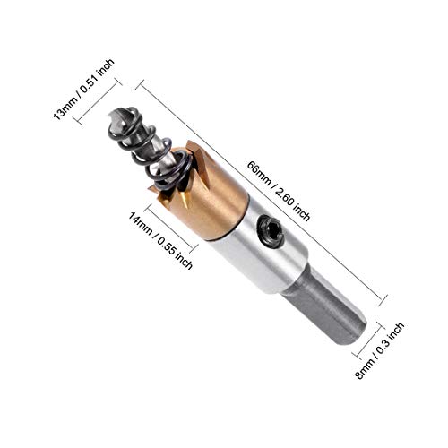 sourcingmap 4 Pcs 13mm HSS Drill Bit Hole Saw Stainless High Speed Steel Metal Alloy, 13x14mm - Image 2