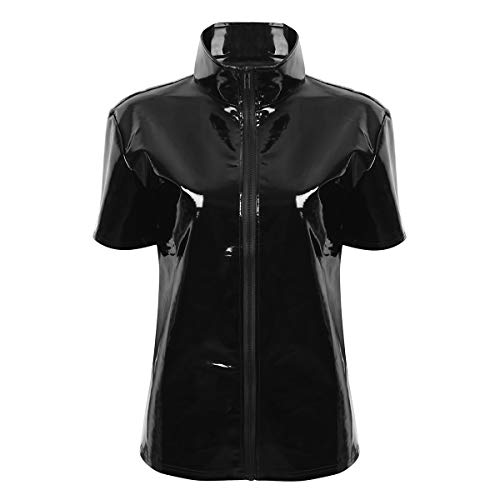 Camiseta de cuero para hombre ropa de noche fiesta disco clubwear ropa erótica 3