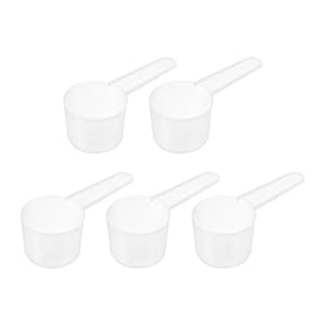 uxcell 5Pcs Plastic Measuring Spoons 30g/60ml Table Spoon Powder Scoops Spoon for Measuring Coffee Protein Powder Spices, Clear