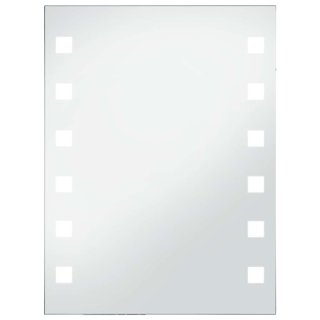 Espejo de baño LED 60 x 80 cm con protección IP44, 1 espejo con adaptador y material de montaje para iluminación precisa y luz difusa, ideal para maquillaje