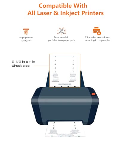Image of Original Printer Cleaning Sheets - Reliable Solution for Cleaning Rollers & Fixing Paper Feed Issues - Compatible with Inkjet & Laser Printers (8.5 x 11 inch - 10 Pack)