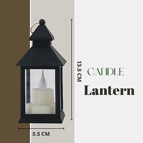 Image of SATYAM KRAFT 2 Pcs Small Antique LED Lantern Pillar Candles Acrylic Flameless & Smokeless Decorative LED Tea Light Candle Perfect for Gifting, Home Decor, Living Room, Hall Decor (13.5 x 5.5 cm)