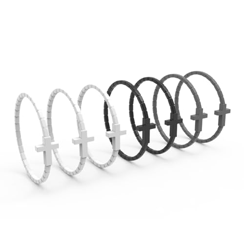 7 Pcs Silicone Jesus Bracelets Cross Bracelet