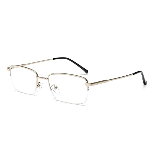 Image of LJCZKA Half Rimless Blue Light Blocking Glasses Women Men Fresh Rectangle Computer Business Glasses