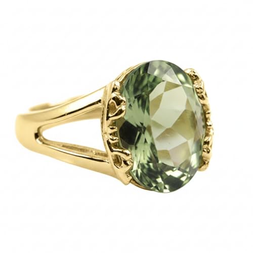 Image of 55Carat Choose Your Color Genuine Stone Ring 18K Gold Plated Oval Handmade Jewellery for Gift Sizes 4-13
