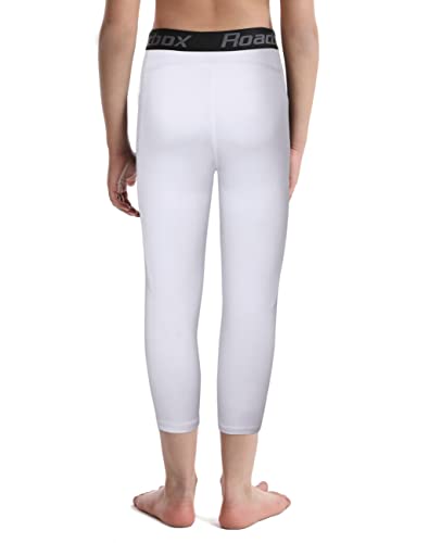 Roadbox 3/4 Boys' Compression Pants - Youth Kids Running Leggings Sports Tights for Football Basketball Baseball3