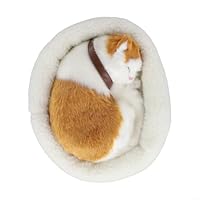 EffiFish Realistic Breathing Sleeping Cat Plush Toy With Soft Stuffed And Electronic Motion Kitten Ornament For Home Car Decoration(Yellow Spotted Cats)