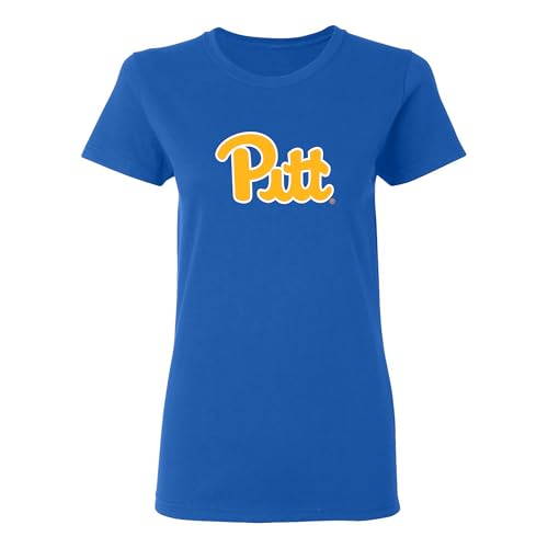 LS1021 - Pittsburgh Panthers Primary Logo - University Sports Team Womens T Shirt - Small - Royal
