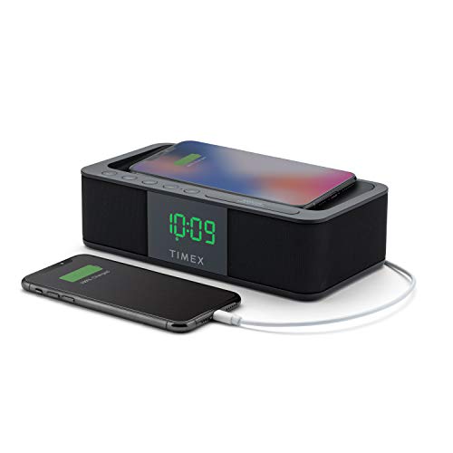 Timex Ihome Alarm Clock Portable Speaker With Qi Wireless Charging And Usb Charger thumb #2