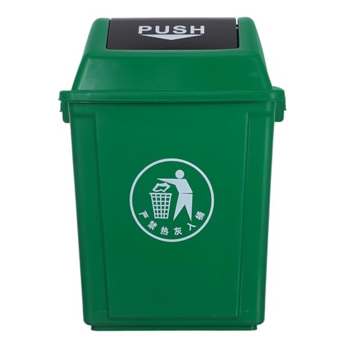Caneca de basura verde de plástico 10 l con tapa abatible