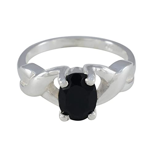 Bague originale onyx noir argent sterling 925 fille bijou tendance